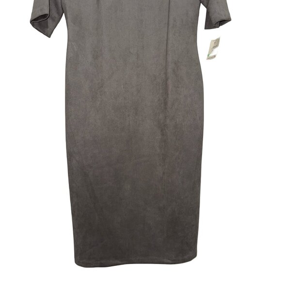 Anne Klein Women's Gray Faux Suede/Felt Midi Sheath Dress Sz 8 NWT - Picture 4 of 13